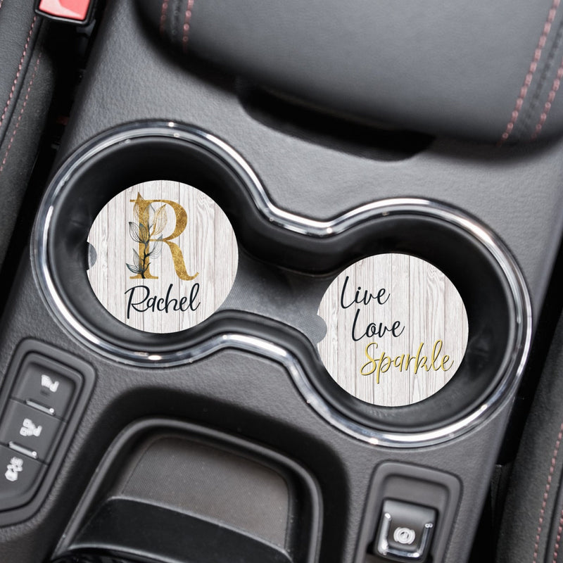 Live Love Sparkle Personalized Car Coasters, CC50