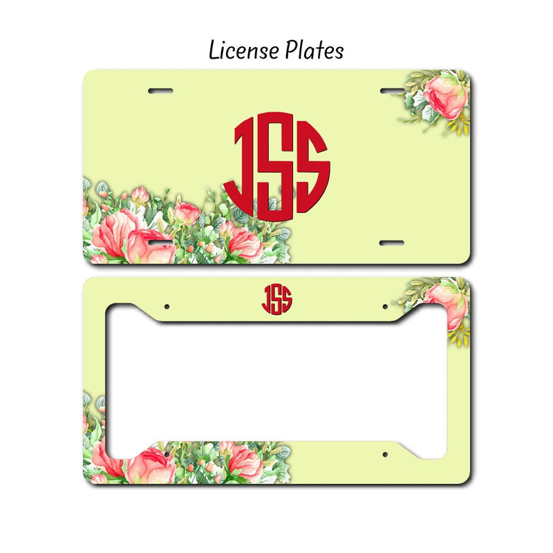 Floral License Plate, LP59