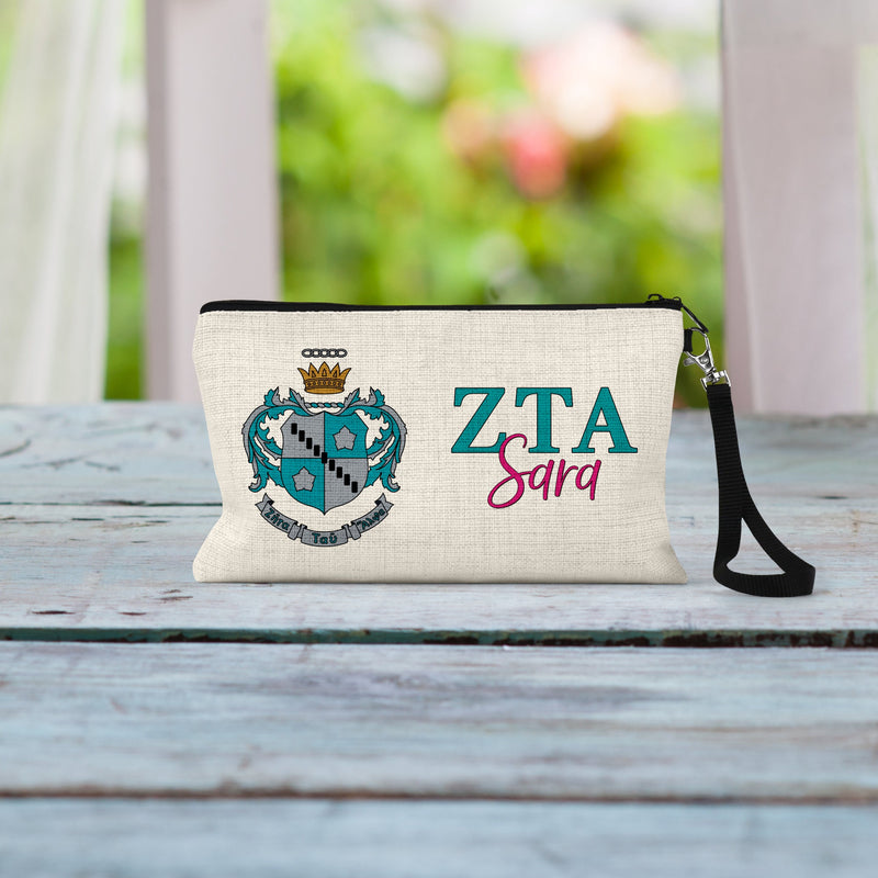 Zeta Tau Alpha Sorority Makeup Bag – Ideal Greek Gifts for Big Little Sorority Sisters