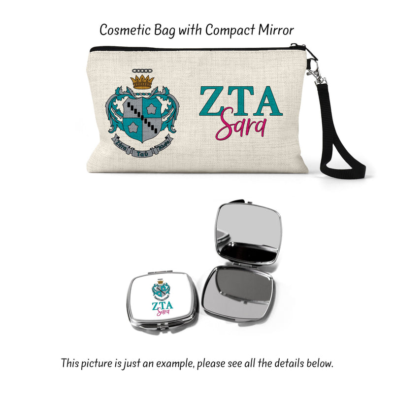 Zeta Tau Alpha Sorority Makeup Bag – Ideal Greek Gifts for Big Little Sorority Sisters